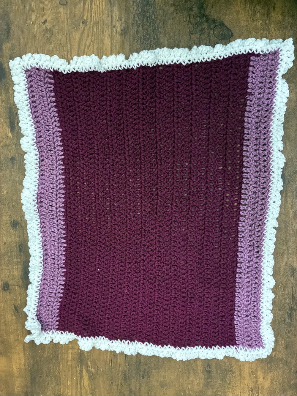 Handmade Crochet Purple Baby/ Doll Blanket